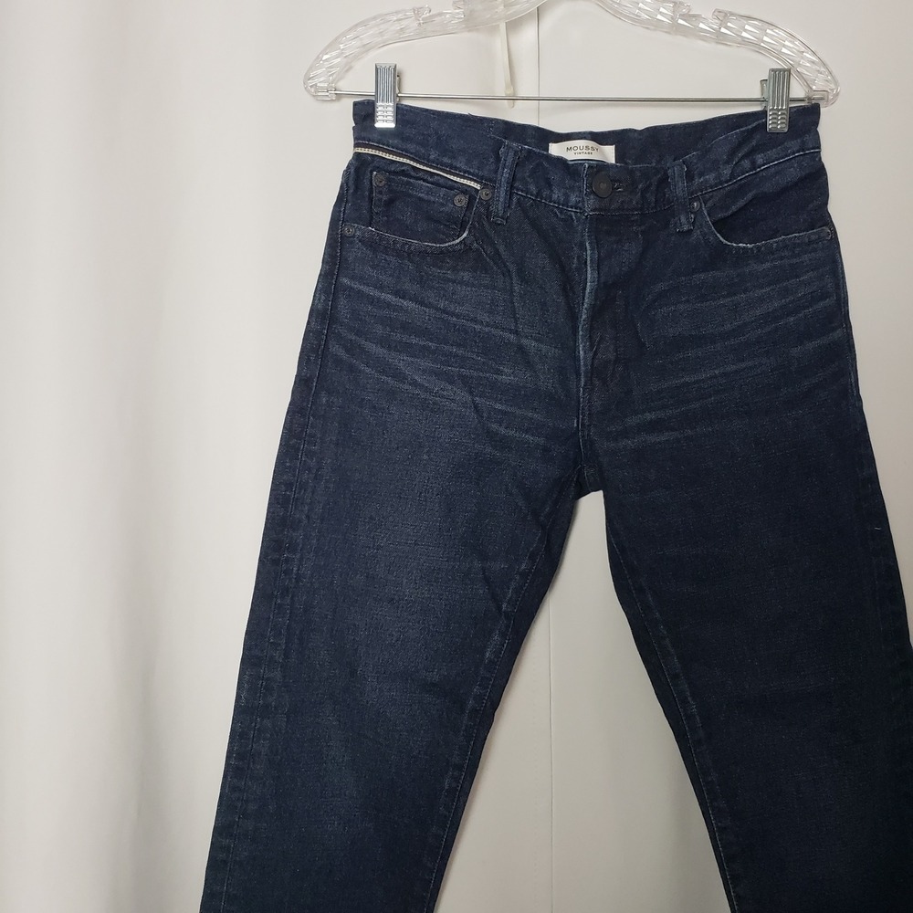 Moussy Vintage Made in Japan Dark Indigo Straight Leg Jeans Size 27
